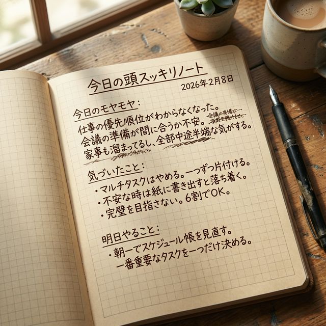 手書きジャーナリングのサンプル